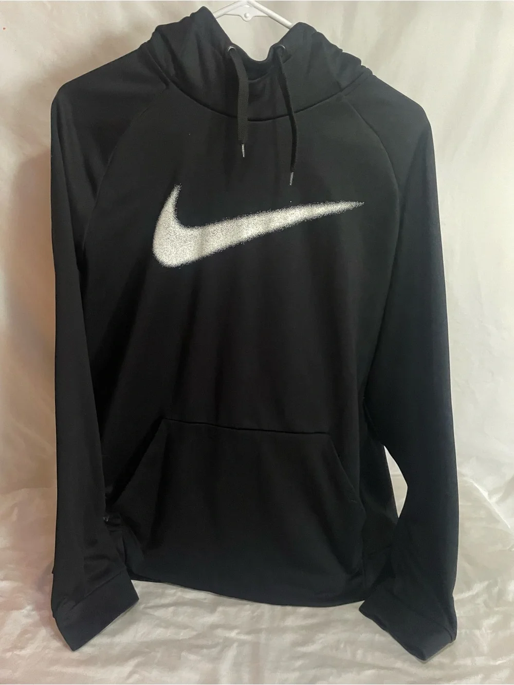 Nike Black Pullover Hoodie with White Swoosh Logo